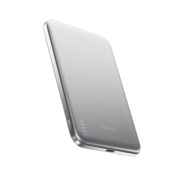 BMX SolidSafe Air Titanium Powerbank - Qi2 - SSS - 5000 mAh - Silver