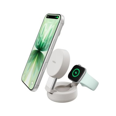 Belkin UltraCharge 25W Qi2 Compact 2-in-1 Charger (Phone & Watch) - Sand