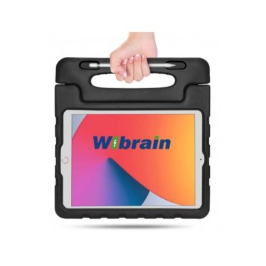 Wibrain Protector Kids Cover Case (incl Stylus&ScreenCover) - iPad 10.2" (2019 - 2021) - Black