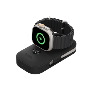 Belkin Powerbank with integrated USB-C cable & Watch puck - 10KmAh - 45W - Black