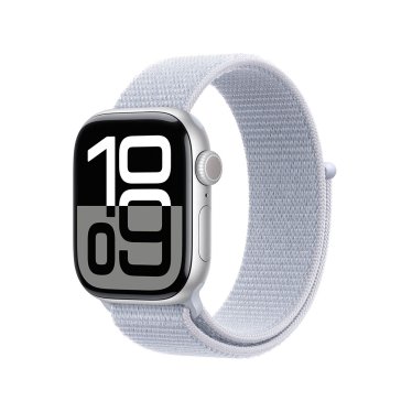 Apple Watch S10 - 42mm - Silver Aluminium - Blue Cloud Sport Loop - (130-200mm)