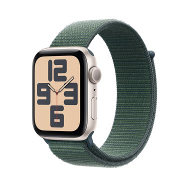 Apple Watch SE - 44mm - Starlight Aluminium - Lake Green Sport Loop - (145-220mm)