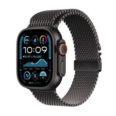 !Apple Watch Ultra 2 - 49mm - Black Titanium - Black Titanium Milanese Loop - (S) (130-160mm)