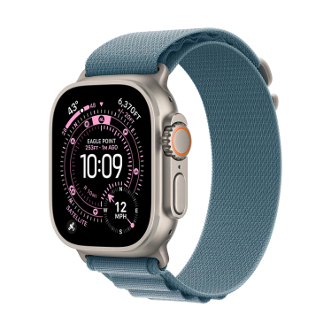Apple Watch Ultra 3 - 49mm - Natural Titanium - Light Blue Alpine Loop - Small