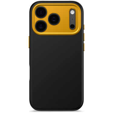 Decoded Silicone Backcover - iPhone 17 Pro - Black/Marigold