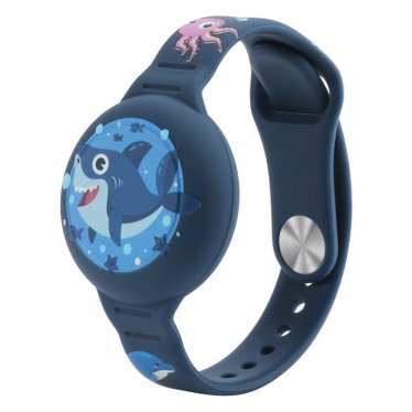 Ofkoz Waterproof AirTag Bracelet for Kids - Shark/Blue