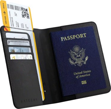 Satechi Vegan Leather Passport Cover with Find My%
