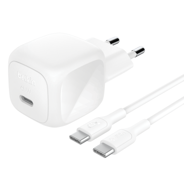 Belkin 45w USB-C PPS Wall Charger + USB-C Cable - White%