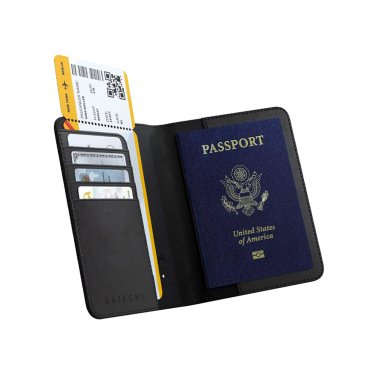 Satechi Vegan Leather Passport Cover with Find My%