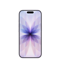 iPhone 17, voorkant, kleur Lavendel, Dynamic Island in het midden bovenin