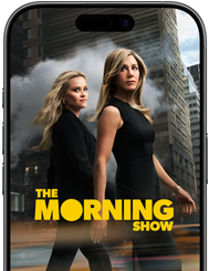 Een iPhone 17 met de Apple TV+-serie The Morning Show